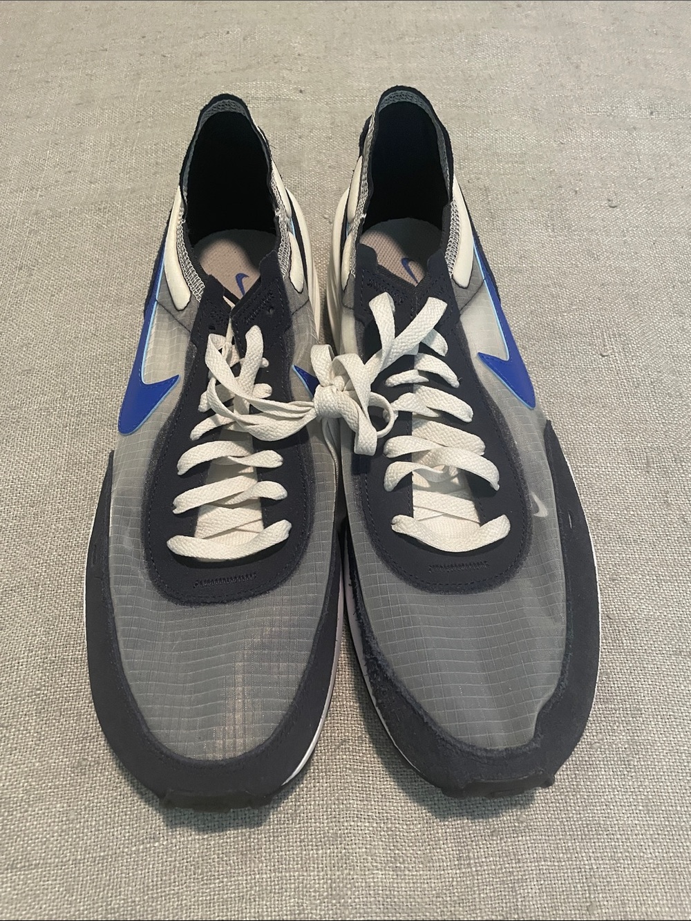 Nike Grey and Blue Low-Top Athletic Sneakers
